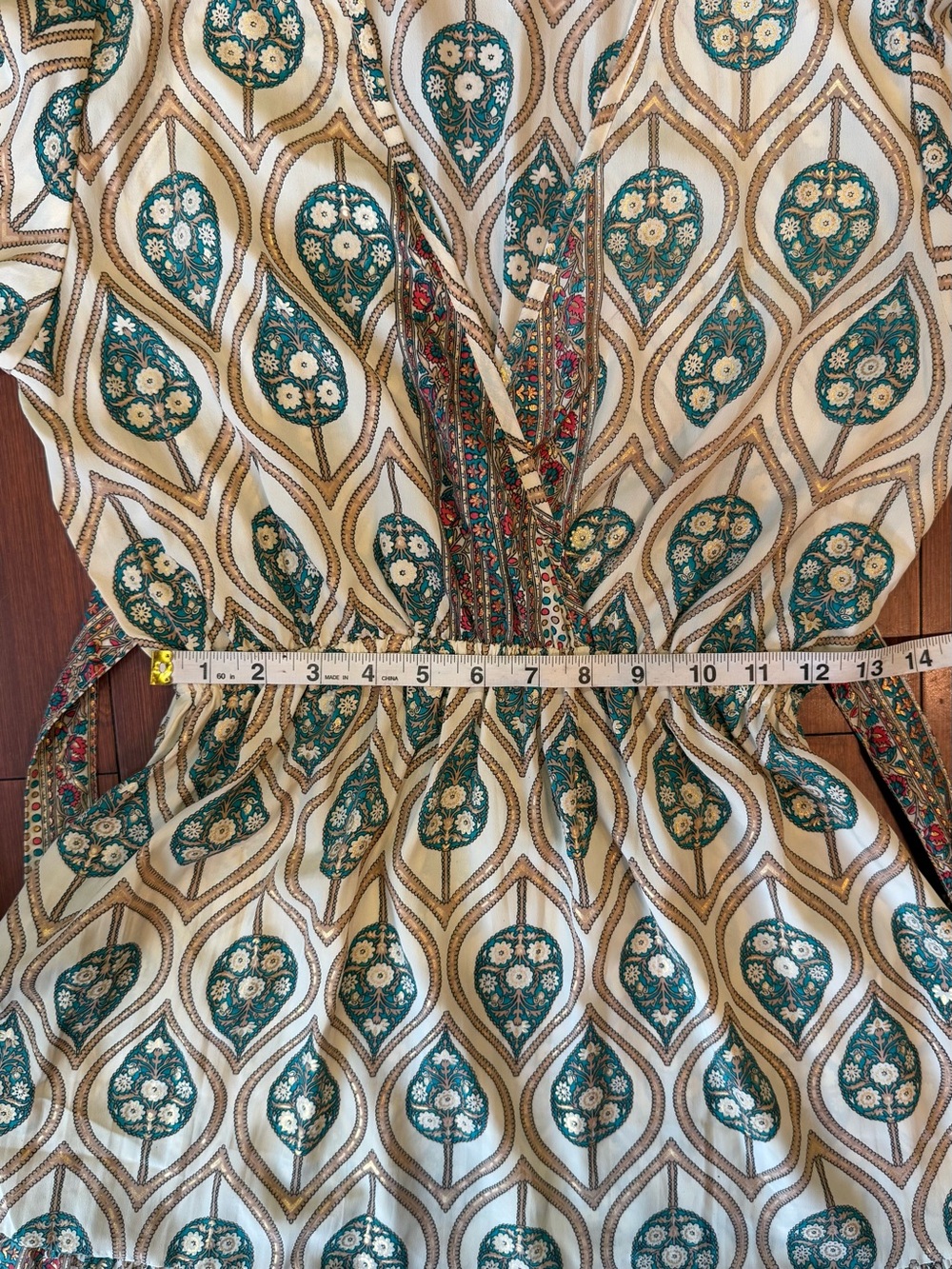 Cienna Silk Blend Boho Tie Waist Dress - Small - Picture 8 of 9